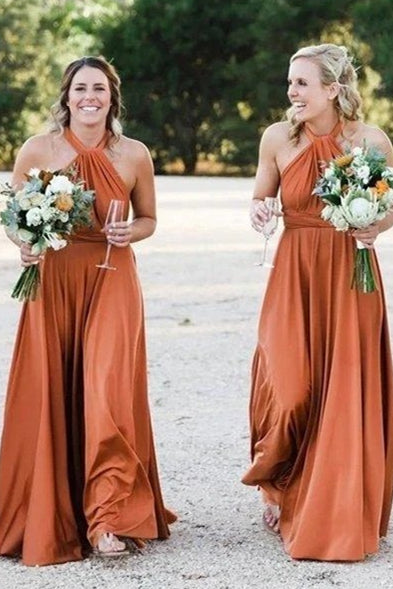 copper bridesmaids dresses